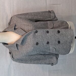 CAbi Shrunken Peacoat Gray Heathered, 3/4 Sleeve Cotton Blend, sz M